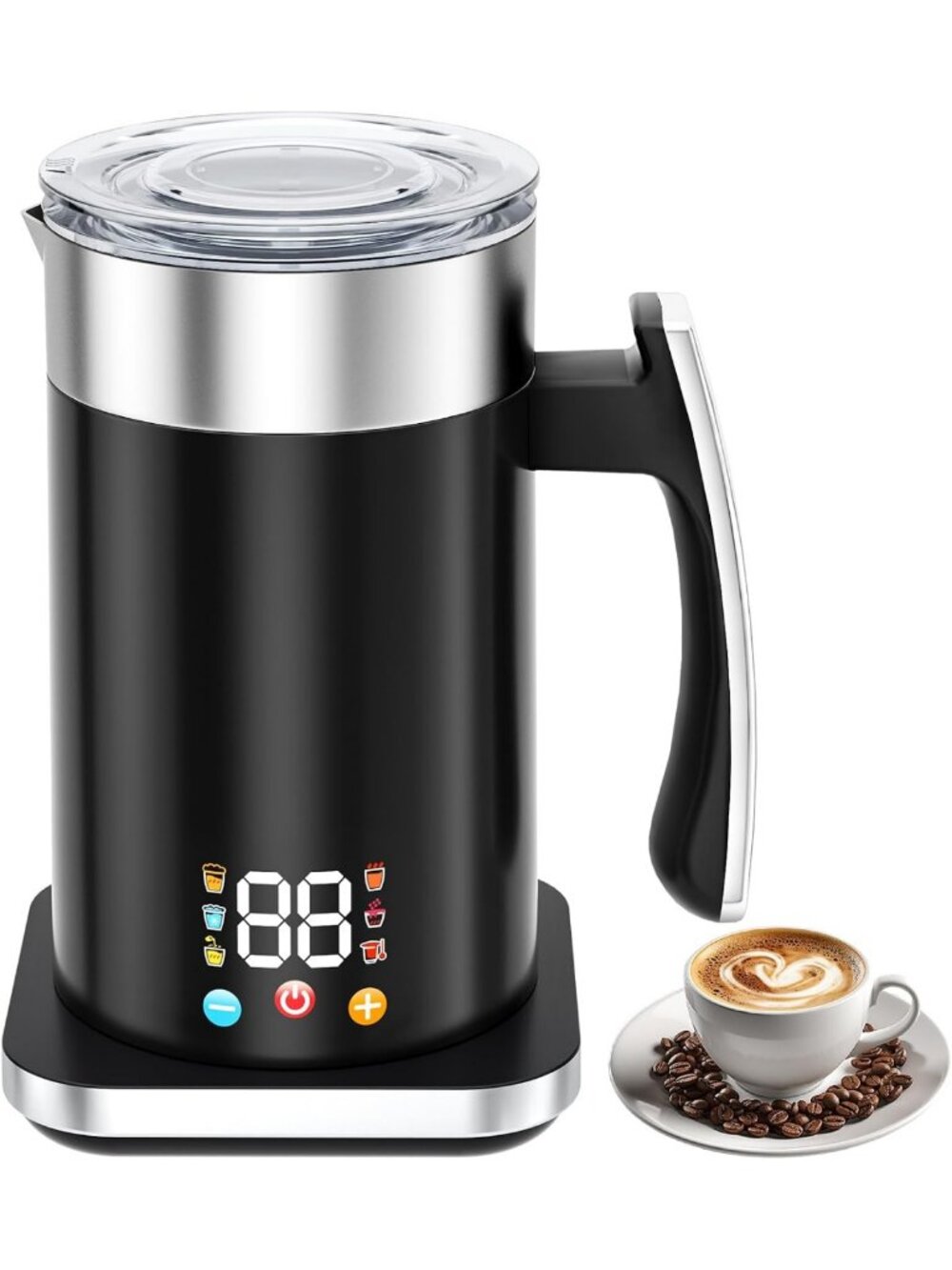 6-in-1 Electric Milk Frother & Steamer | Hot & Cold Foam Maker for Lattes